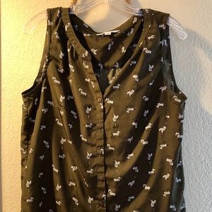 Cute Zebra Print Sleeveless Blouse